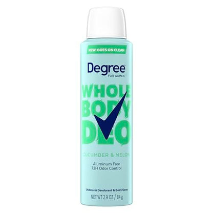 Degree Women Deodorant Spray Cucumber & Melon Scent - Aluminum Free, 72H Odor Protection, 2.9 oz Avelisse
