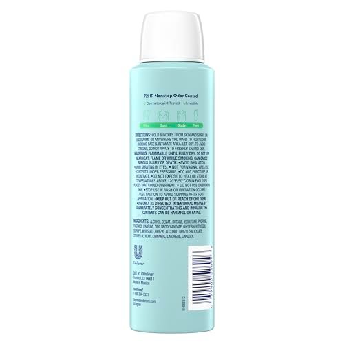 Degree Women Deodorant Spray Cucumber & Melon Scent - Aluminum Free, 72H Odor Protection, 2.9 oz Avelisse