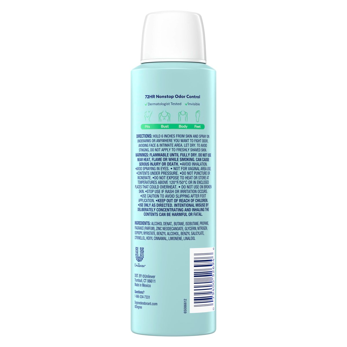 Degree Women Deodorant Spray Cucumber & Melon Scent - Aluminum Free, 72H Odor Protection, 2.9 oz Avelisse