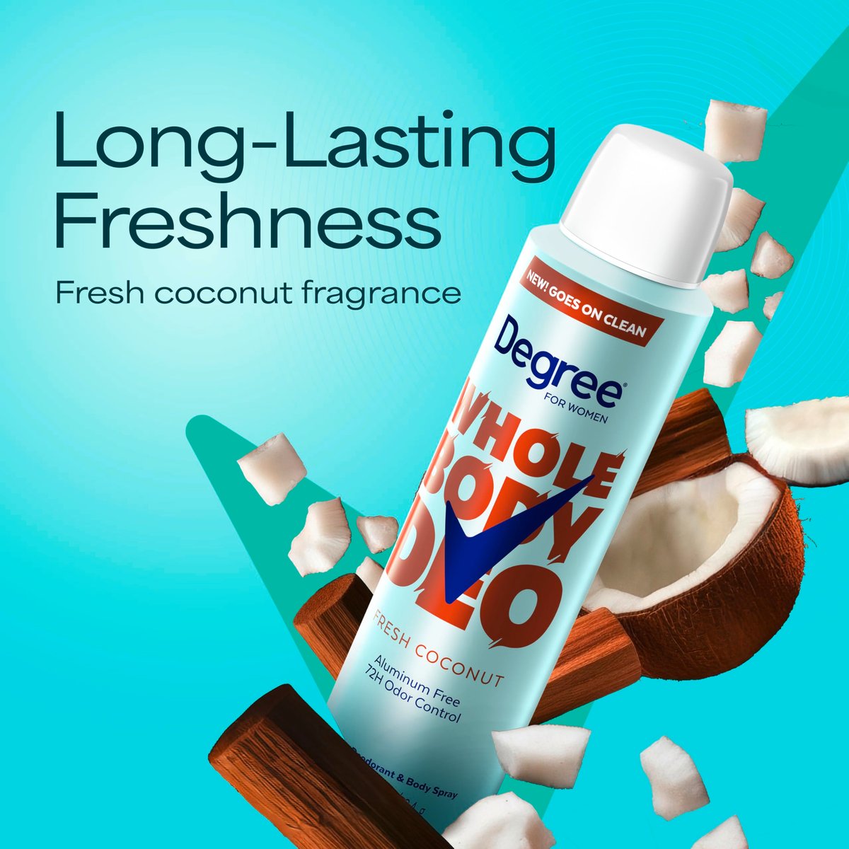 Degree Women Deodorant Spray Fresh Coconut Scent, Aluminum Free, 72H Odor Protection, 2.9 oz - görsel 13