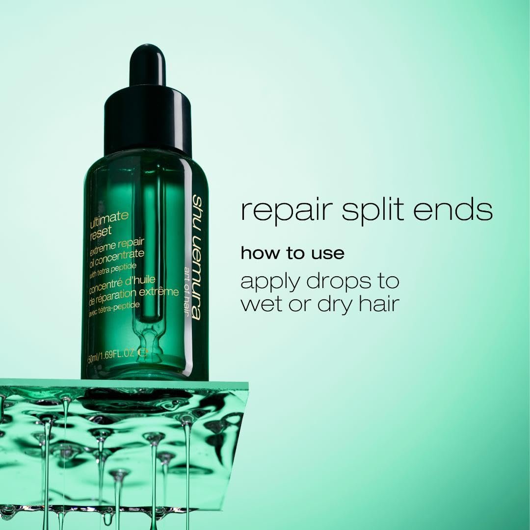 Shu Uemura Art of Hair Ultimate Reset Extreme Repair Oil Concentrate - Lightweight Oil for Extremely Damaged Hair, 1.7 Fl Oz Avelisse