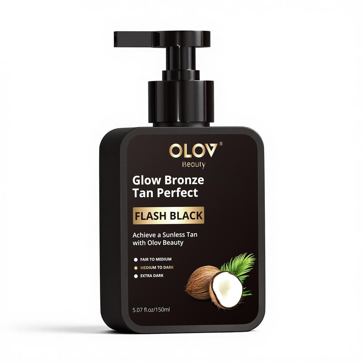 Olov Beauty Self Tanning Lotion - Natural Self Tanner with Shea Butter & Coconut Oil for Sensitive Skin, Customizable Medium to Dark Tan, Sunless & Moisturizing (5.07 fl oz) Avelisse