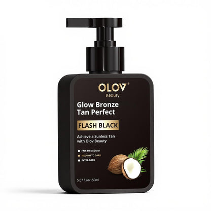 Olov Beauty Self Tanning Lotion - Natural Self Tanner with Shea Butter & Coconut Oil for Sensitive Skin, Customizable Medium to Dark Tan, Sunless & Moisturizing (5.07 fl oz) Avelisse