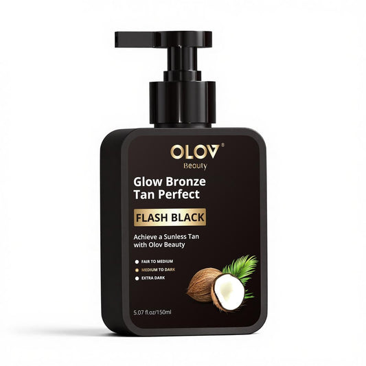 Olov Beauty Self Tanning Lotion - Natural Self Tanner with Shea Butter & Coconut Oil for Sensitive Skin, Customizable Medium to Dark Tan, Sunless & Moisturizing (5.07 fl oz) Avelisse