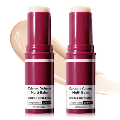 2-Pack Calcium Multi Balm – Anti-Aging Collagen Moisturizing Stick for Lips, Eyes & Face | Hydrating & Firming with Almond & Vitamin E Avelisse