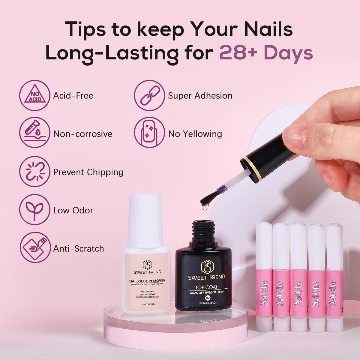 SWEET TREND Acrylic Nail Kit for Beginners: Professional Acrylic Powder Set with U V Light Nail Drill and Liquid - Full Tools Decoration Tech Gifts for Home Salon Women Avelisse