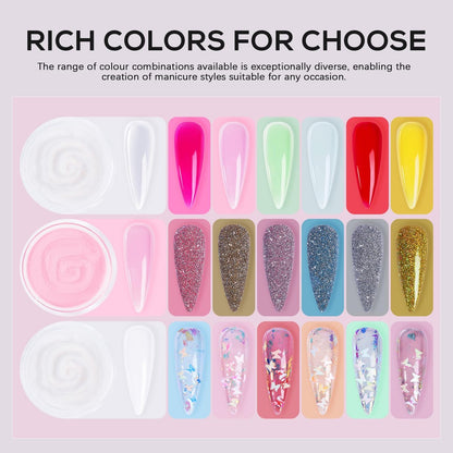 SWEET TREND Acrylic Nail Kit for Beginners: Professional Acrylic Powder Set with U V Light Nail Drill and Liquid - Full Tools Decoration Tech Gifts for Home Salon Women Avelisse