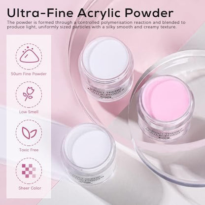 SWEET TREND Acrylic Nail Kit for Beginners: Professional Acrylic Powder Set with U V Light Nail Drill and Liquid - Full Tools Decoration Tech Gifts for Home Salon Women Avelisse