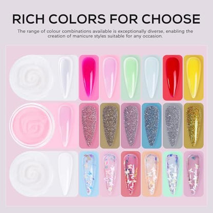 SWEET TREND Acrylic Nail Kit for Beginners: Professional Acrylic Powder Set with U V Light Nail Drill and Liquid - Full Tools Decoration Tech Gifts for Home Salon Women Avelisse