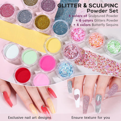 SWEET TREND Acrylic Nail Kit for Beginners: Professional Acrylic Powder Set with U V Light Nail Drill and Liquid - Full Tools Decoration Tech Gifts for Home Salon Women Avelisse