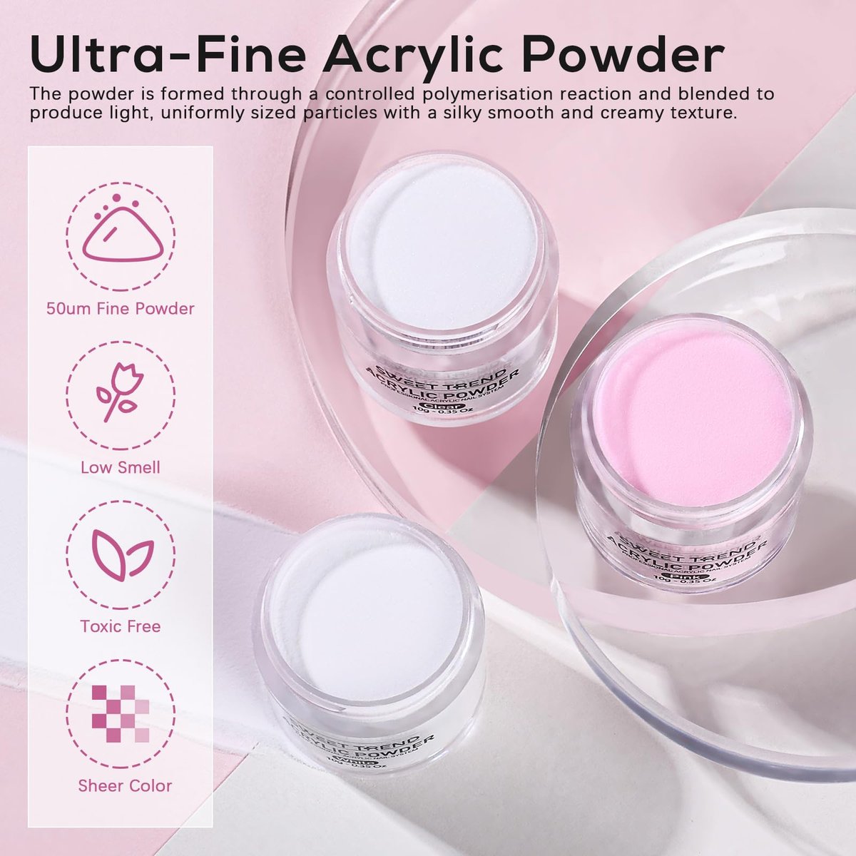 SWEET TREND Acrylic Nail Kit for Beginners: Professional Acrylic Powder Set with U V Light Nail Drill and Liquid - Full Tools Decoration Tech Gifts for Home Salon Women Avelisse