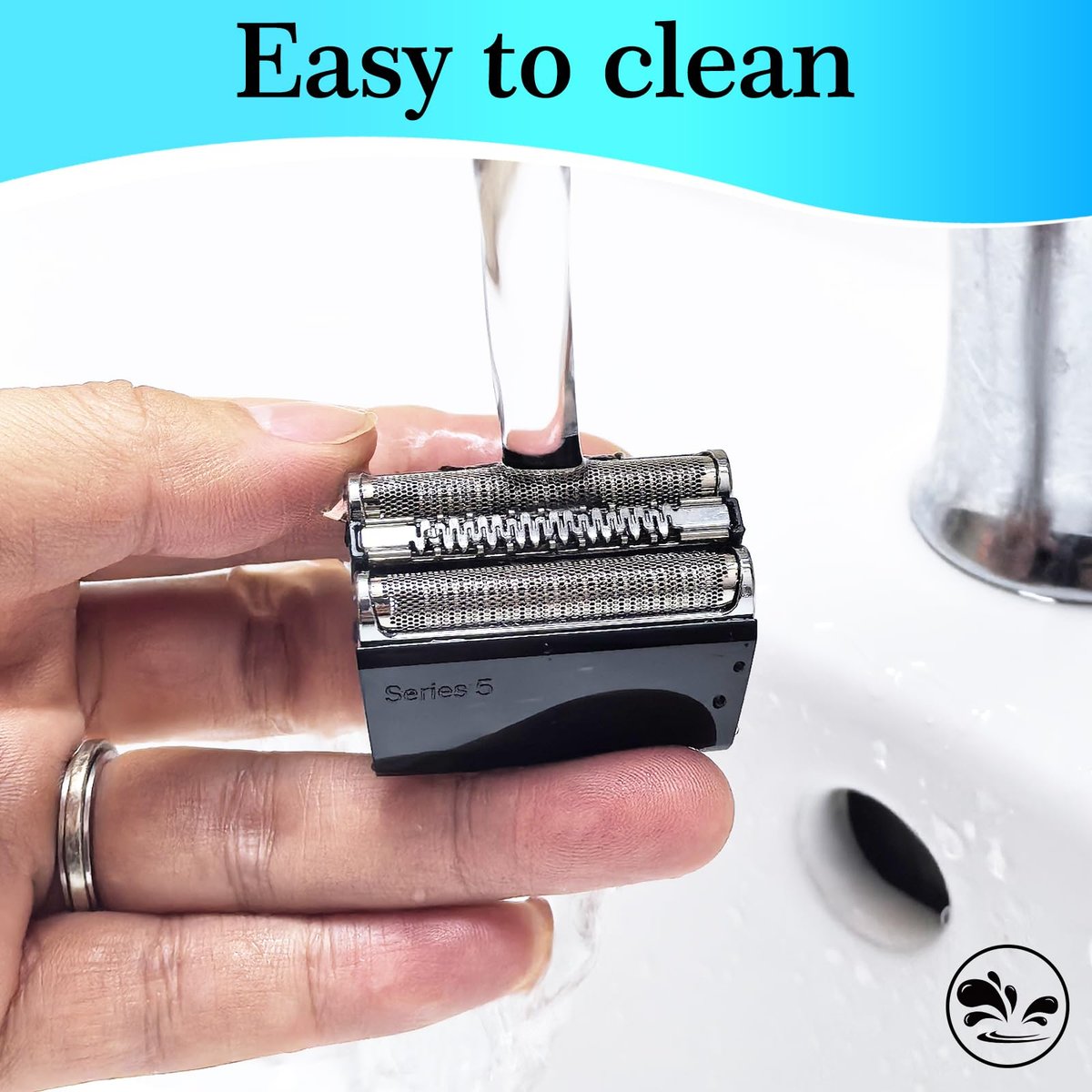 52B Replacement Head Compatible with Braun Series 5, 52B Wet and Dry Replacement Foil and Cutter for Braun Electric Shaver S5, 5020, 5020S, 5030, 5030S, 5035, 5035S, 5040, 5040S, 5050 Avelisse