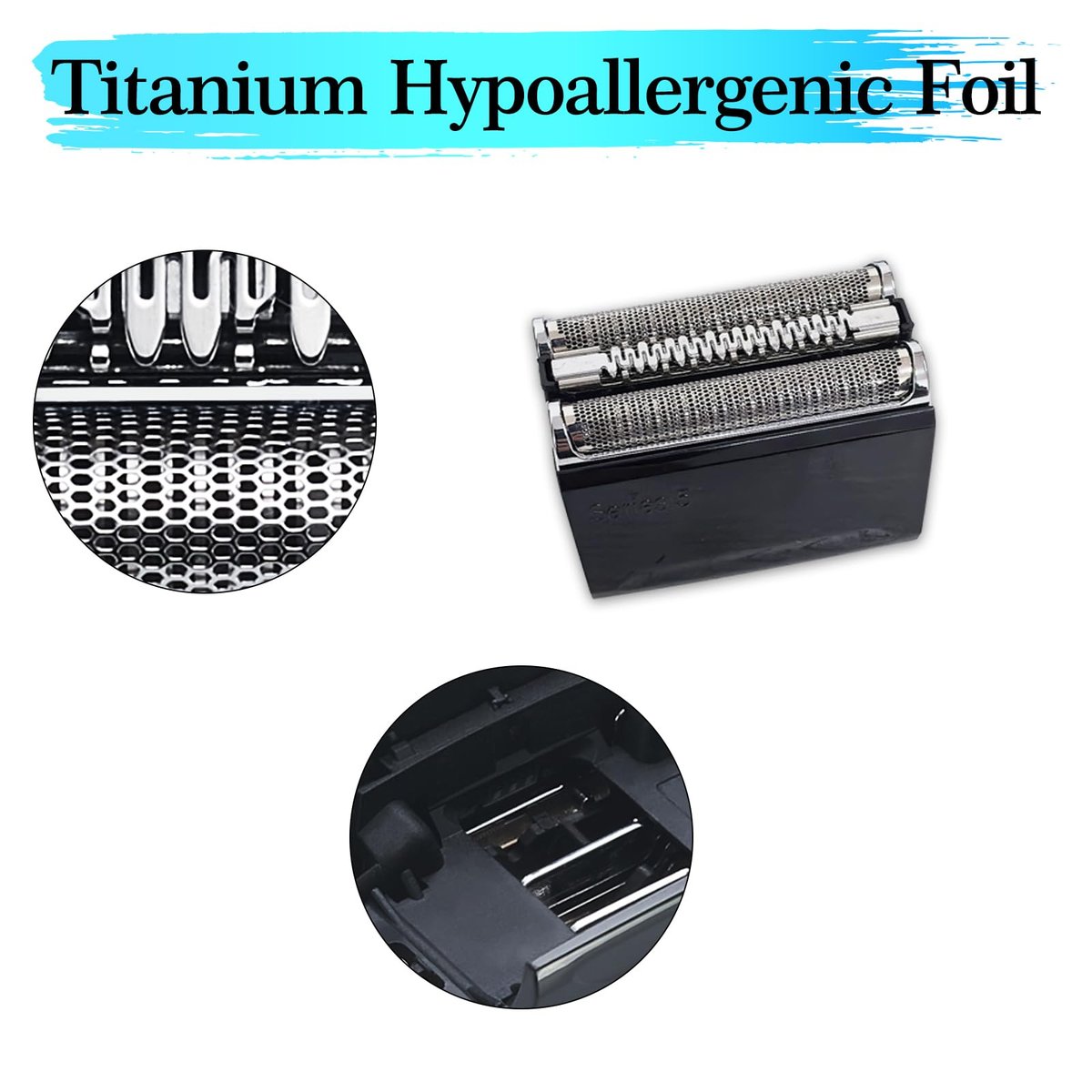 52B Replacement Head Compatible with Braun Series 5, 52B Wet and Dry Replacement Foil and Cutter for Braun Electric Shaver S5, 5020, 5020S, 5030, 5030S, 5035, 5035S, 5040, 5040S, 5050 Avelisse