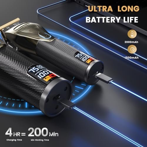 Piceve Hair Clipper for Men – Professional Cordless Hair Cutting & Trimmer Set with Powerful Motor & LCD Display Avelisse