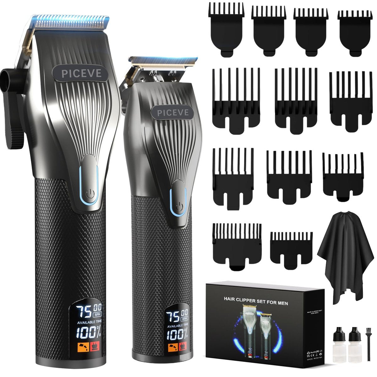 Piceve Hair Clipper for Men – Professional Cordless Hair Cutting & Trimmer Set with Powerful Motor & LCD Display Avelisse