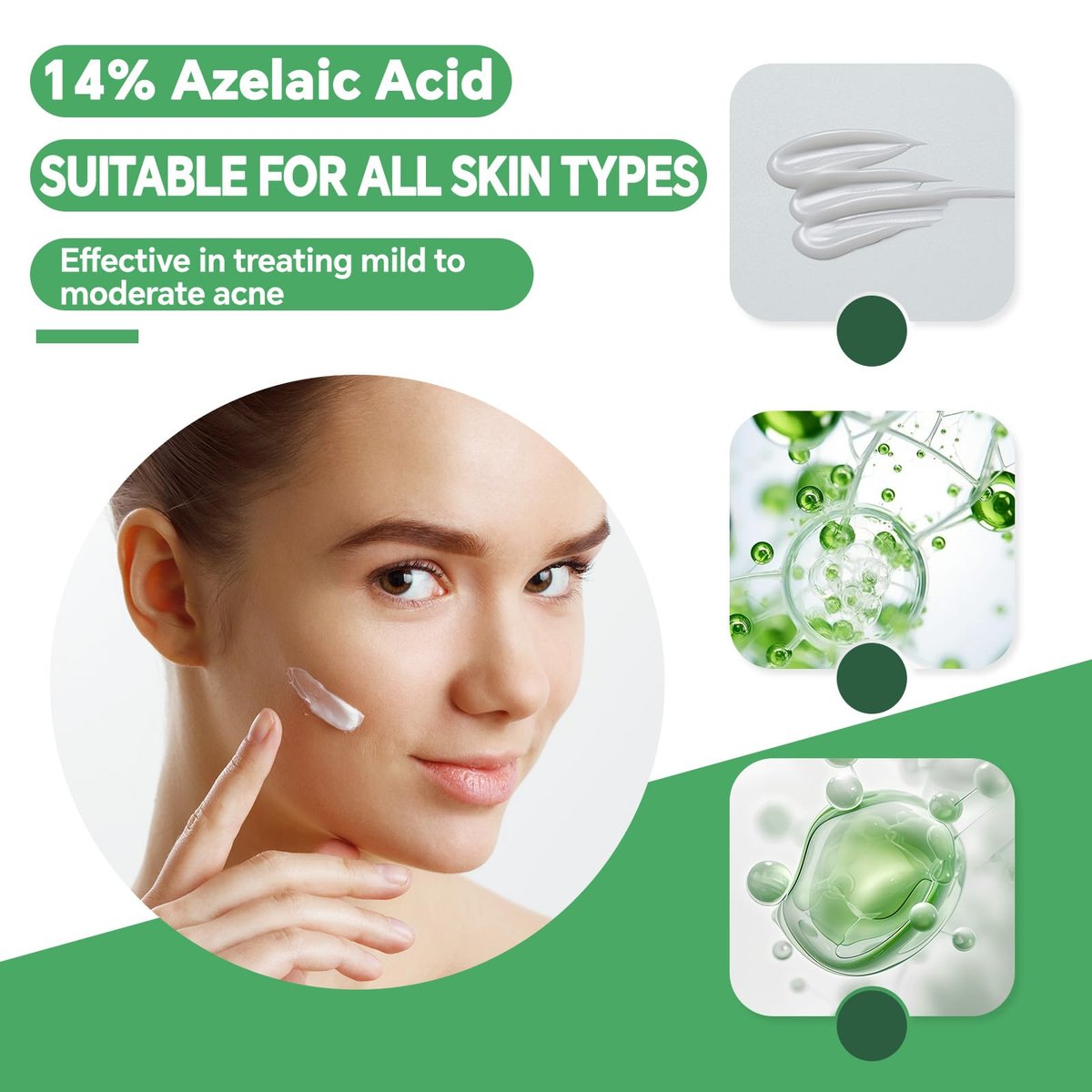 14% Azelaic Acid Serum for Face – Gentle Acne & Redness Treatment, Calms Sensitive Skin, Improves Blemishes & Uneven Tone, Lightweight Formula 1oz - görsel 9