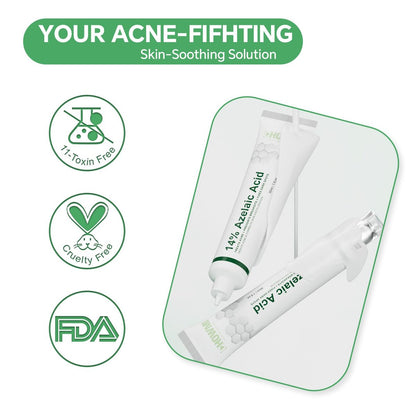 14% Azelaic Acid Serum for Face – Gentle Acne & Redness Treatment, Calms Sensitive Skin, Improves Blemishes & Uneven Tone, Lightweight Formula 1oz