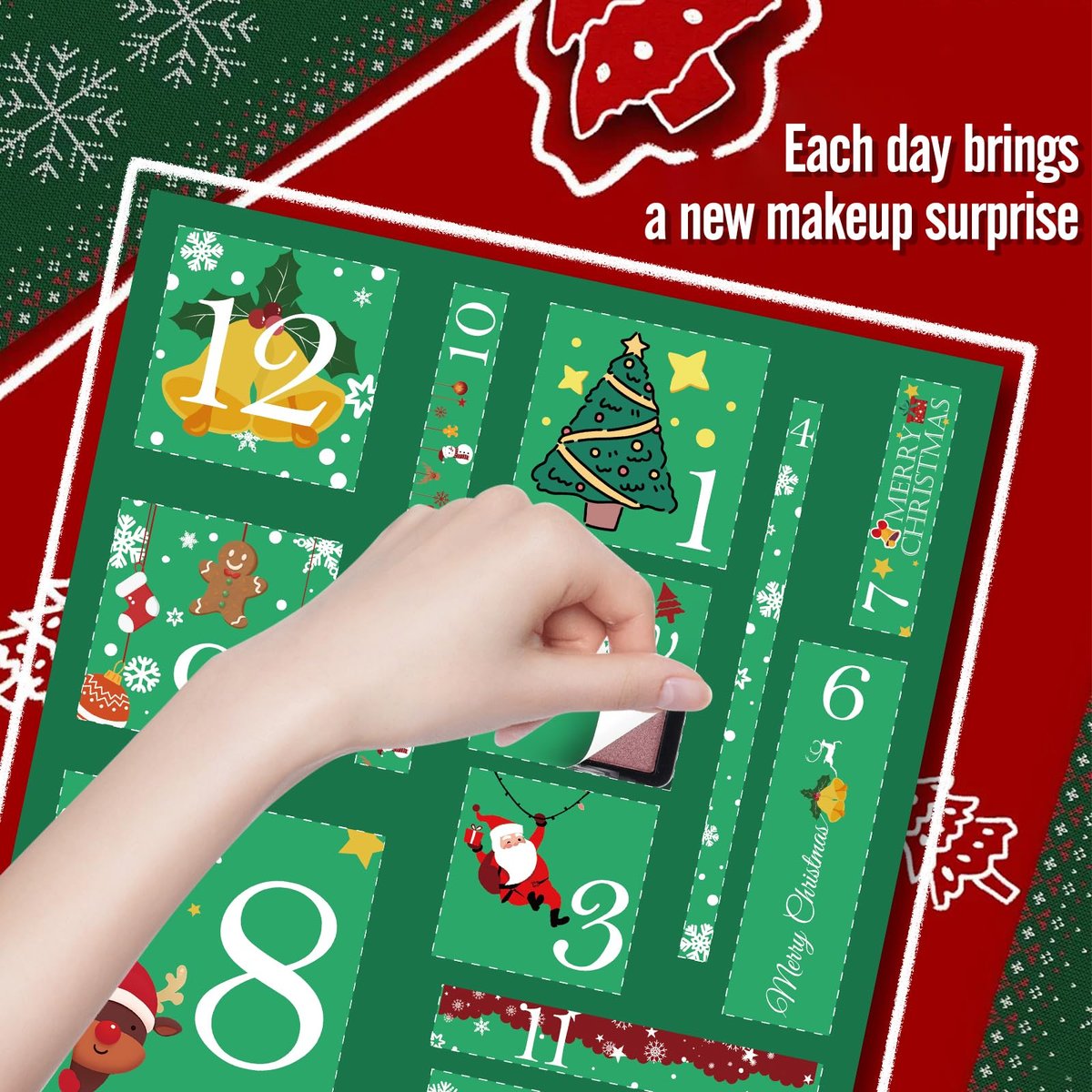 12 Days of Makeup Advent Calendar 2025 – Christmas Countdown Surprise Box for Women, Teens & Girls | Cosmetic Starter Set with Eyeliner & Lip Oil - görsel 7