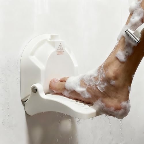 No-Drill Foldable Anti-Slip Shower Foot Rest - Suction Cup Shower Step for Shaving Legs, Supports Pregnant Women & Back Pain Relief Avelisse