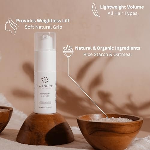 Hair Dance Volumizing Styling Powder - Natural & Organic Volume for All Hair Types, Unscented, Color-Safe, 0.8 oz Avelisse