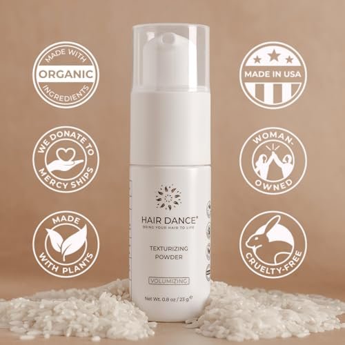 Hair Dance Volumizing Styling Powder - Natural & Organic Volume for All Hair Types, Unscented, Color-Safe, 0.8 oz Avelisse