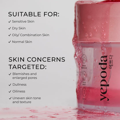 Yepoda The Porefect Pad - Exfoliating Rose Water AHA, BHA & PHA Toner Pads - Gently Exfoliating & Pore Refining - Vegan Korean Toner Pads for All Skin Types - 60 Pads (4.05 FL. OZ.) Avelisse