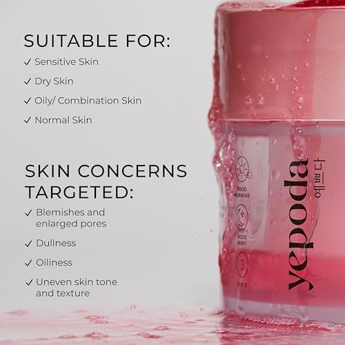 Yepoda The Porefect Pad - Exfoliating Rose Water AHA, BHA & PHA Toner Pads - Gently Exfoliating & Pore Refining - Vegan Korean Toner Pads for All Skin Types - 60 Pads (4.05 FL. OZ.) Avelisse