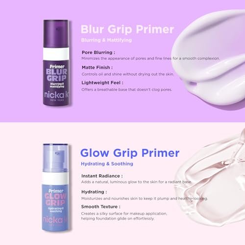 Nicka K Blur Grip Blurring and Mattifying Makeup Face Primer - Clear, 1.2 oz - görsel 6