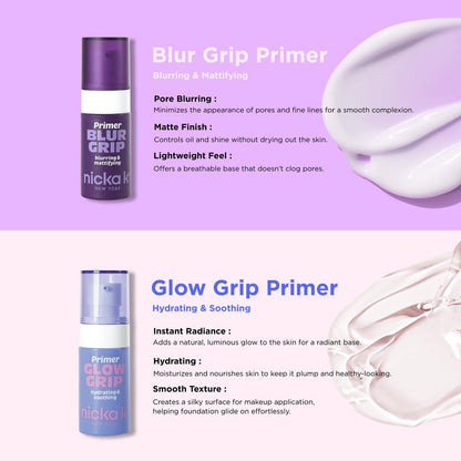 Nicka K Blur Grip Blurring and Mattifying Makeup Face Primer - Clear, 1.2 oz