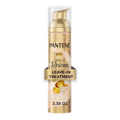 Pantene Miracle Rescue Leave-In Treatment with Pro-V Pearls – Instant Damage Repair, 3.38 oz
