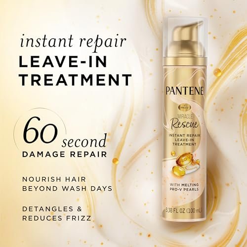Pantene Miracle Rescue Leave-In Treatment with Pro-V Pearls – Instant Damage Repair, 3.38 oz - görsel 3
