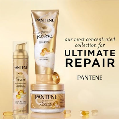 Pantene Miracle Rescue Leave-In Treatment with Pro-V Pearls – Instant Damage Repair, 3.38 oz