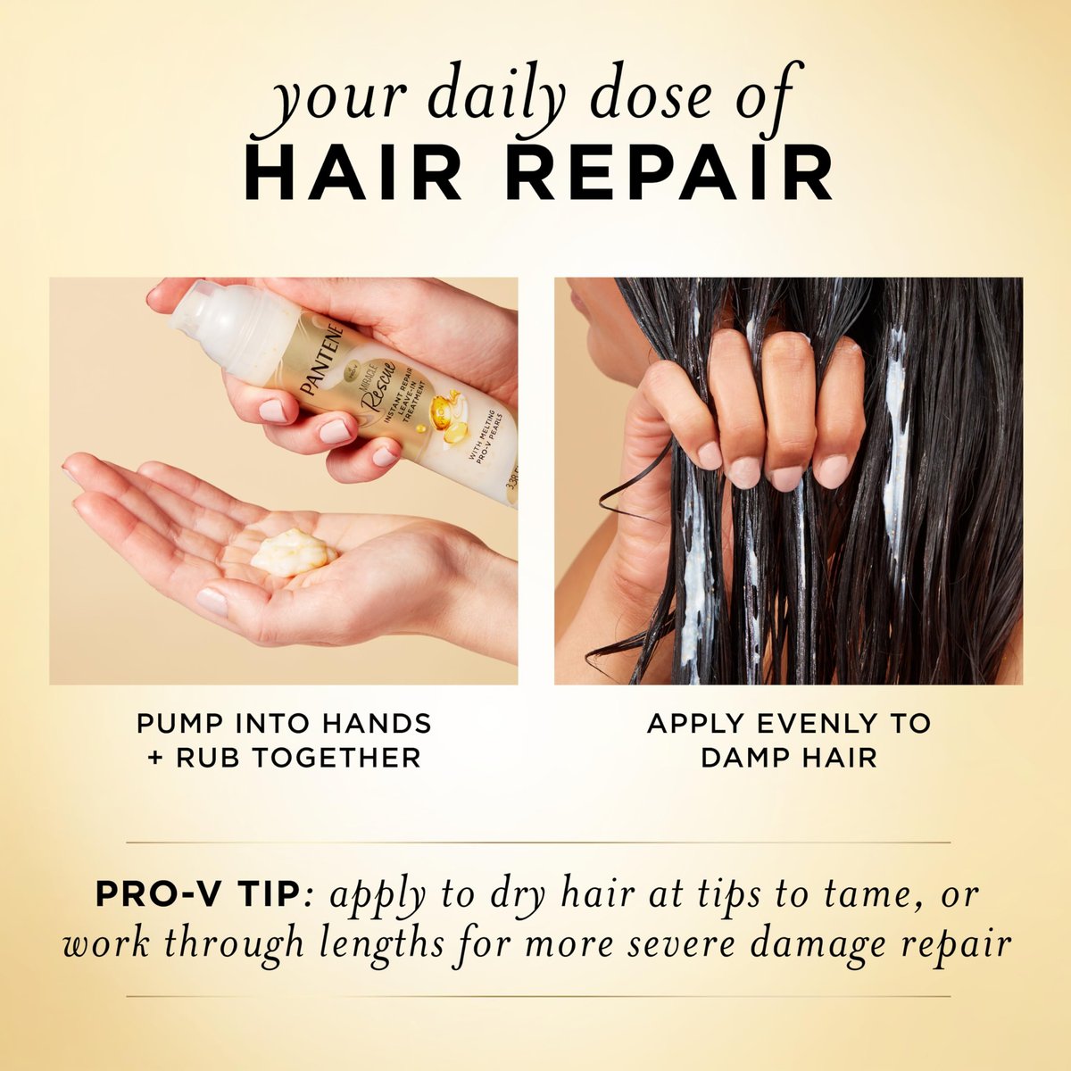Pantene Miracle Rescue Leave-In Treatment with Pro-V Pearls – Instant Damage Repair, 3.38 oz - görsel 8