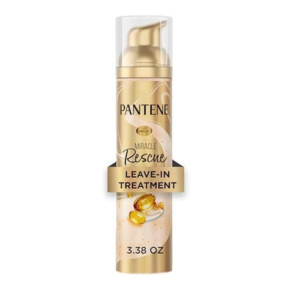 Pantene Miracle Rescue Leave-In Treatment with Pro-V Pearls – Instant Damage Repair, 3.38 oz