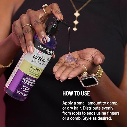 Aunt Jackie's Curls & Coils Curl La La Hold Me Down Styling Gel - 12 fl oz - Triple Moisture for Defined and Lasting Curls - görsel 12