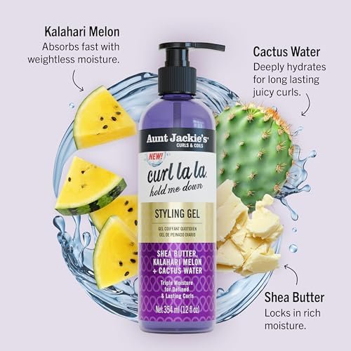 Aunt Jackie's Curls & Coils Curl La La Hold Me Down Styling Gel - 12 fl oz - Triple Moisture for Defined and Lasting Curls - görsel 4