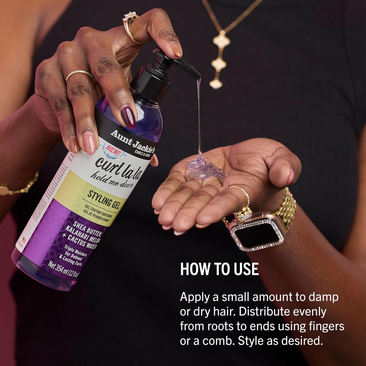 Aunt Jackie's Curls & Coils Curl La La Hold Me Down Styling Gel - 12 fl oz - Triple Moisture for Defined and Lasting Curls - görsel 11