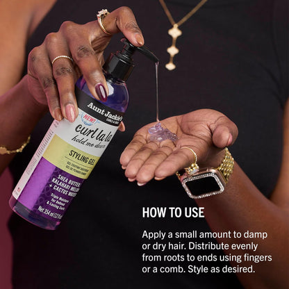 Aunt Jackie's Curls & Coils Curl La La Hold Me Down Styling Gel - 12 fl oz - Triple Moisture for Defined and Lasting Curls