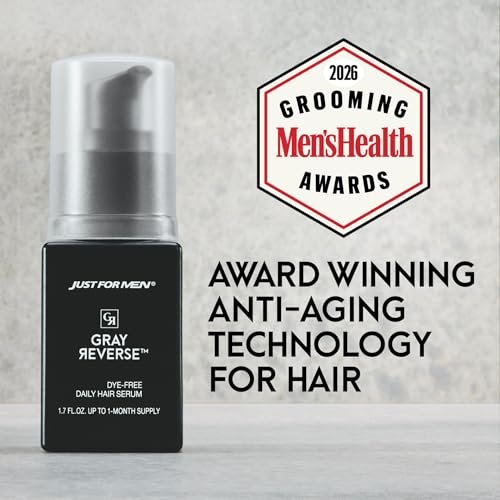 Just for Men Gray Reverse Daily Hair Serum – Gradually Reduces Gray Hair, Easy Dye-Free Formula, Travel-Friendly, 1.7 oz - görsel 6