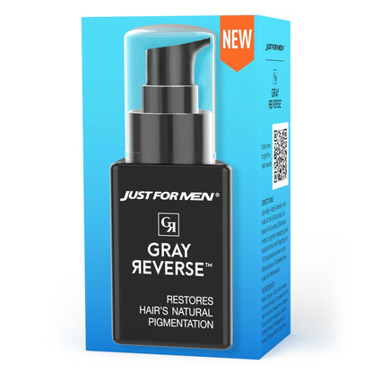 Just for Men Gray Reverse Daily Hair Serum – Gradually Reduces Gray Hair, Easy Dye-Free Formula, Travel-Friendly, 1.7 oz