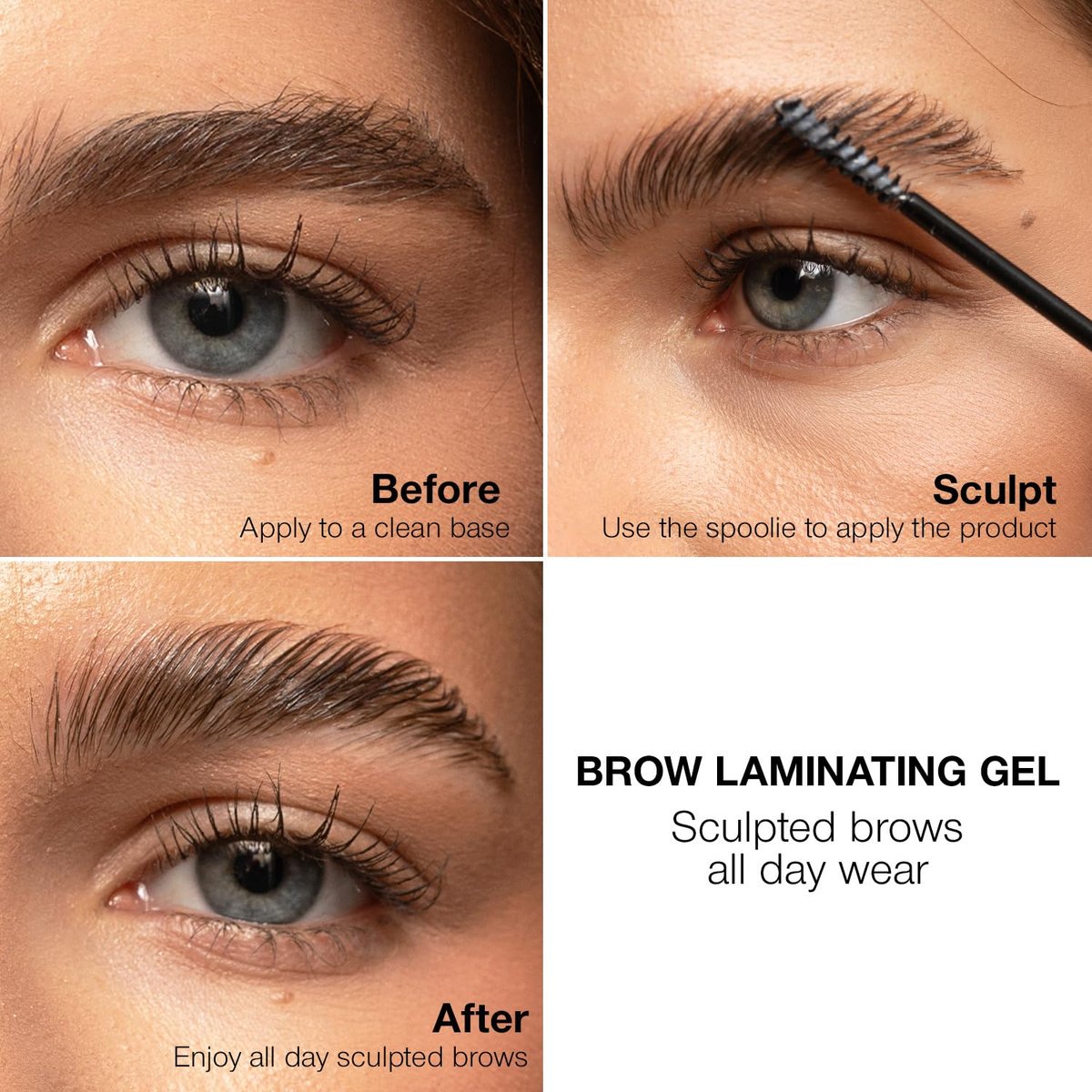 Palladio Brow Laminating Gel - Strong Hold Eyebrow Glue for Lamination, Sculpted Brows All Day Wear, Flake-Free, Non-Sticky, with Castor Oil & Aloe, Vegan & Cruelty-Free Clear Brow Styler (0.08 oz) Avelisse
