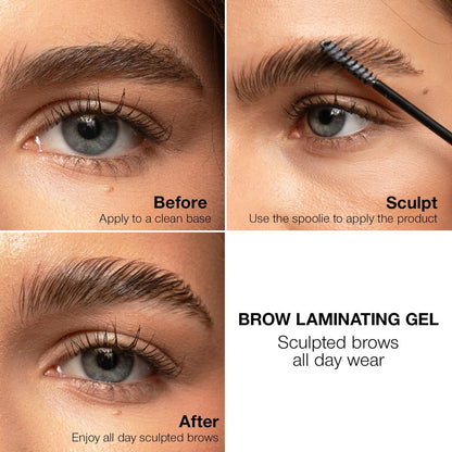 Palladio Brow Laminating Gel - Strong Hold Eyebrow Glue for Lamination, Sculpted Brows All Day Wear, Flake-Free, Non-Sticky, with Castor Oil & Aloe, Vegan & Cruelty-Free Clear Brow Styler (0.08 oz) Avelisse