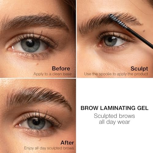 Palladio Brow Laminating Gel - Strong Hold Eyebrow Glue for Lamination, Sculpted Brows All Day Wear, Flake-Free, Non-Sticky, with Castor Oil & Aloe, Vegan & Cruelty-Free Clear Brow Styler (0.08 oz) Avelisse