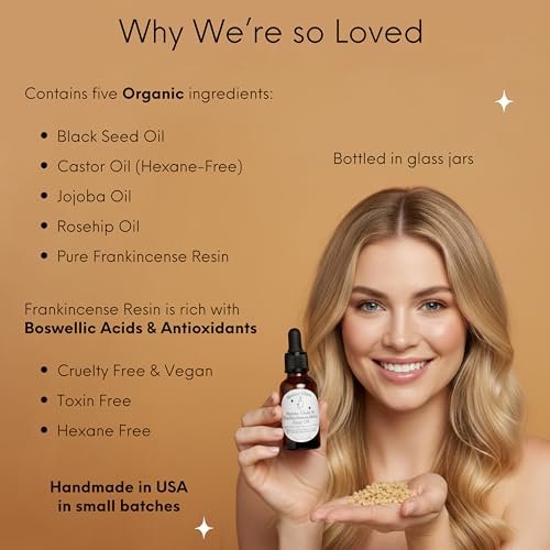 Redemption Organic Frankincense Resin Infused Black Seed, Castor, Jojoba & Rosehip Oils for Face Anti-Aging Miracle Moisturizer Cold Pressed Serum Natural Skincare Hydrates Skin Moisturizing 1 Fl Oz Avelisse