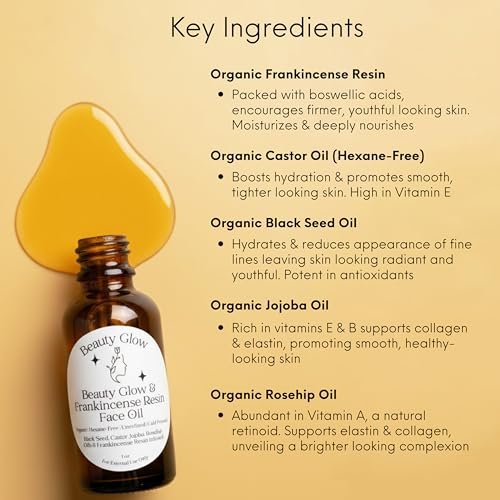 Redemption Organic Frankincense Resin Infused Black Seed, Castor, Jojoba & Rosehip Oils for Face Anti-Aging Miracle Moisturizer Cold Pressed Serum Natural Skincare Hydrates Skin Moisturizing 1 Fl Oz Avelisse