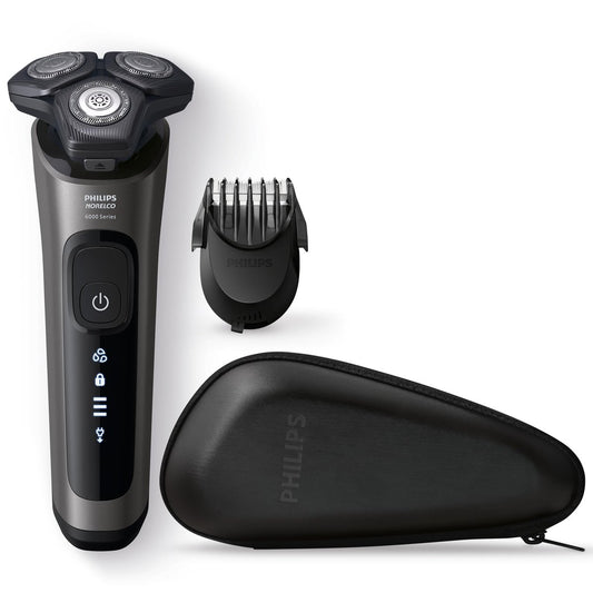 Philips Norelco Shaver 6000 S6600/90 - Rechargeable Wet & Dry Rotary Shaver with Beard Styler and Precision Trimmer (Renewed) Avelisse