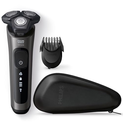 Philips Norelco Shaver 6000 S6600/90 - Rechargeable Wet & Dry Rotary Shaver with Beard Styler and Precision Trimmer (Renewed) Avelisse