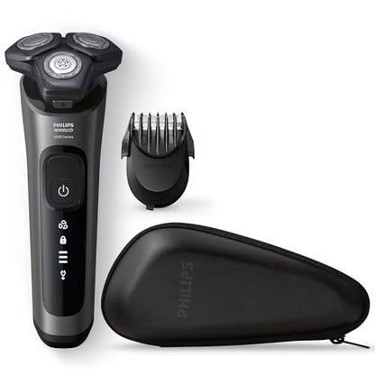 Philips Norelco Shaver 6000 S6600/90 - Rechargeable Wet & Dry Rotary Shaver with Beard Styler and Precision Trimmer (Renewed) Avelisse