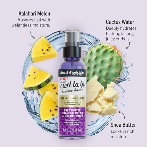 Aunt Jackie's Curls & Coils Curl La La Bounce Back Refreshing Serum, 4 fl oz - Triple Moisture to Revitalize Curls and Fight Frizz - görsel 4