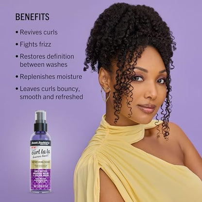 Aunt Jackie's Curls & Coils Curl La La Bounce Back Refreshing Serum, 4 fl oz - Triple Moisture to Revitalize Curls and Fight Frizz